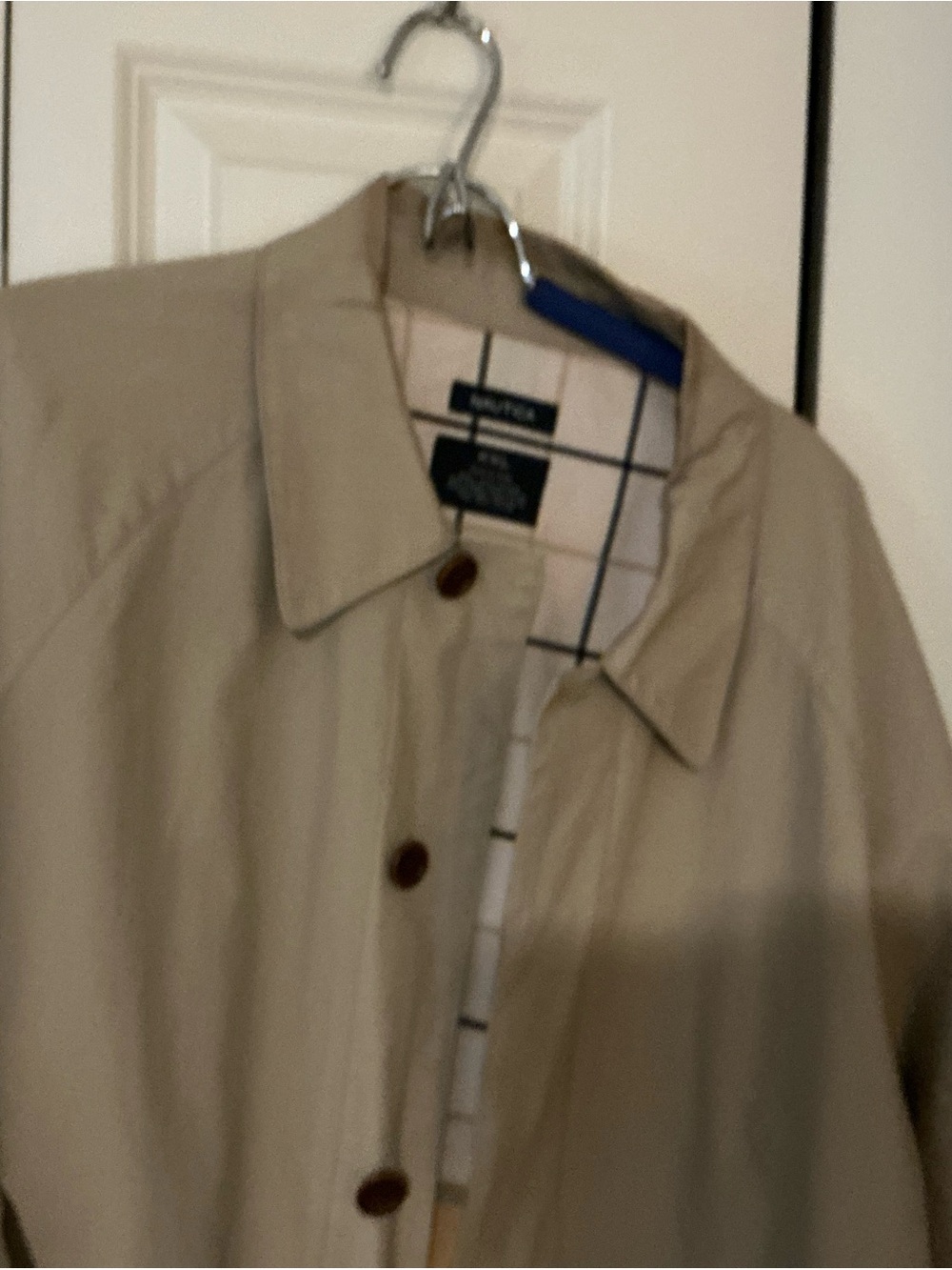 Nautica Beige Button-Down Casual Men's Shirt Jacket